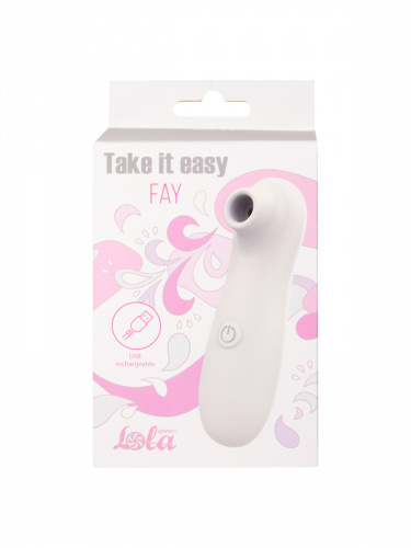 Rechargeable Clitoral Stimulator Take It Easy Fay White 9023-01lola