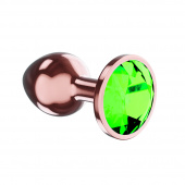 Rose Gold Anal Plug Diamond Emerald Shine S 4027-01lola