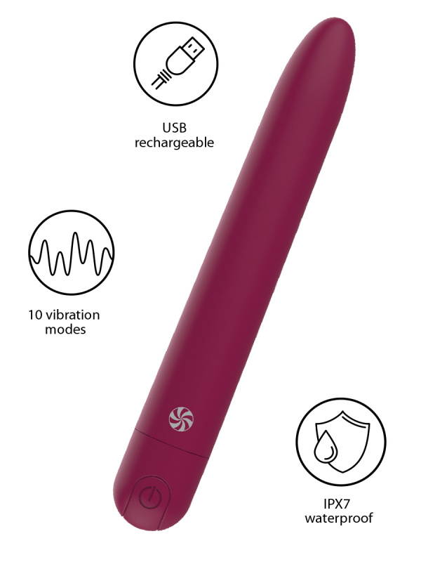 Rechargeable Vibrator Take it easy Haze Wine Red 9025-03lola