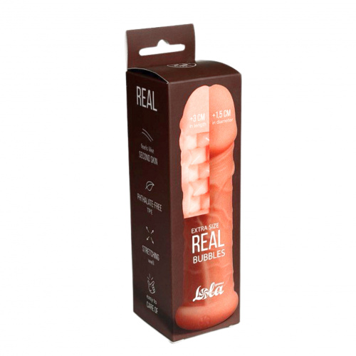 Penis sleeve Real Extra Size Bubbles 7014-01lola