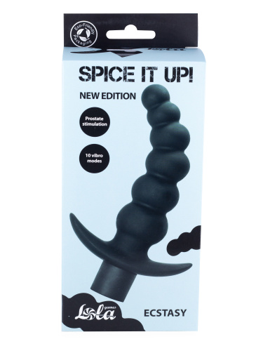 Vibrating Anal Plug Spice it up Ecstasy Black 8009-01lola