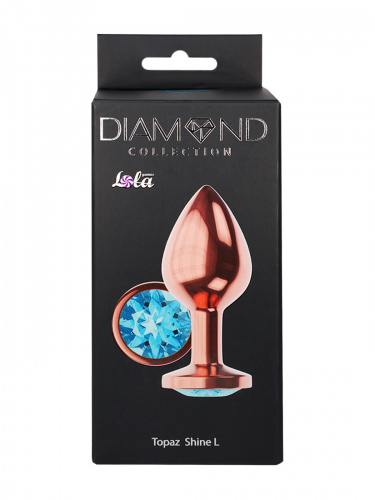 Rose Gold Anal Plug Diamond Topaz Shine L 4026-02lola