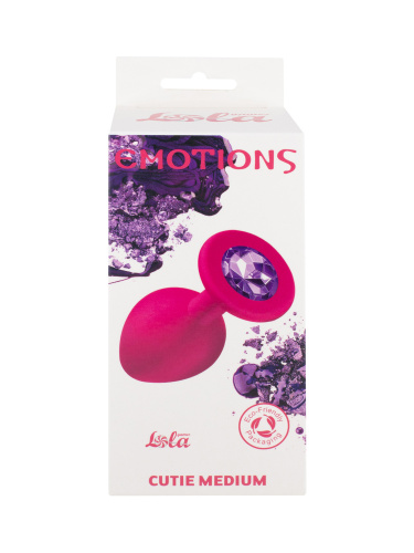 Anal plug  Emotions Cutie Medium Pink dark purple crystal 4012-02lola