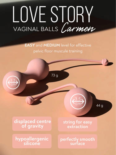 Vaginal Balls Set for Easy and Medium Level Love Story Carmen Tea Rose 3011-01lola