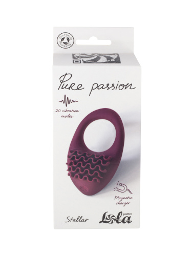 Rechargeable Vibro cockring Pure Passion Stellar Wine Red 1501-02lola