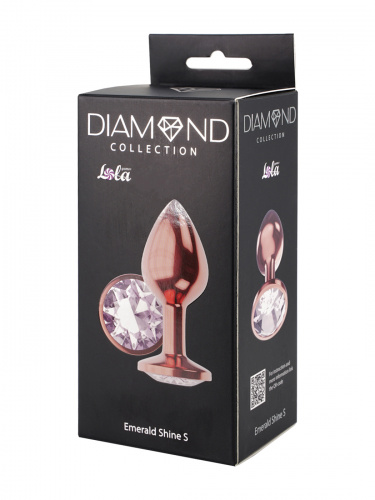 Rose Gold Anal Plug Diamond Moonstone Shine S 4021-01lola