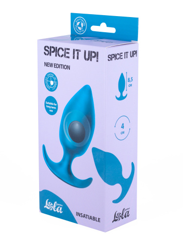 Anal plug with a misplaced centre of gravity Spice it up Insatiable Aquamarine 8011-03lola