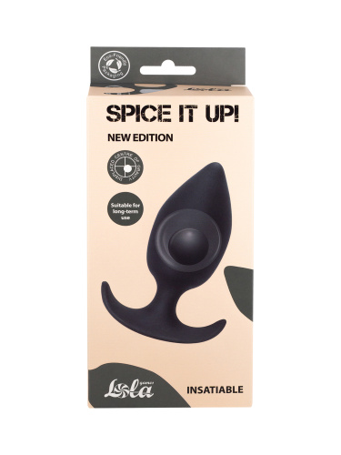 Anal plug with a misplaced centre of gravity Spice it up Insatiable Dark Grey 8011-02lola