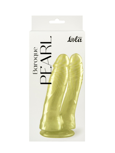 Double pearlescent dildo Baroque Pearl Golden 9900-01lola