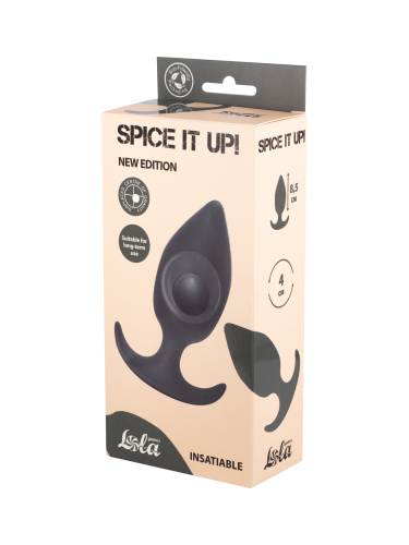 Anal plug with a misplaced centre of gravity Spice it up Insatiable Dark Grey 8011-02lola