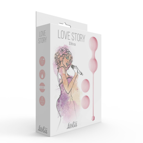 Vaginal Balls Set for Medium and Hard Level Love Story Diva Tea Rose 3012-01lola