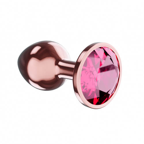 Rose Gold Anal Plug Diamond Ruby Shine L 4024-02lola