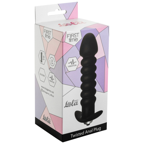 Anal Plug with vibration Twisted Black 5007-03lola