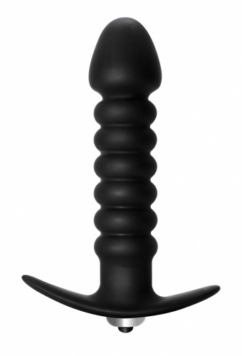 Anal Plug with vibration Twisted Black (AAA Batteries) 5007-03lola
