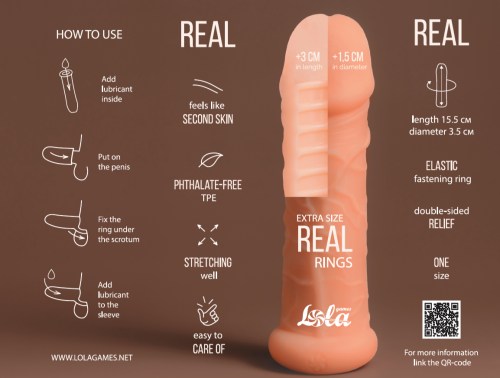 Penis sleeve Real  Extra Size Rings 7013-01lola