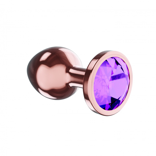 Rose Gold Anal Plug Diamond Amethyst Shine S 4025-01lola