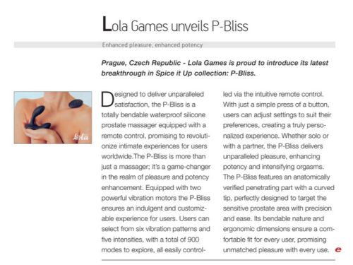 Lola Games Unveils P-Bliss: Enhanced Pleasure, Enhanced Potency