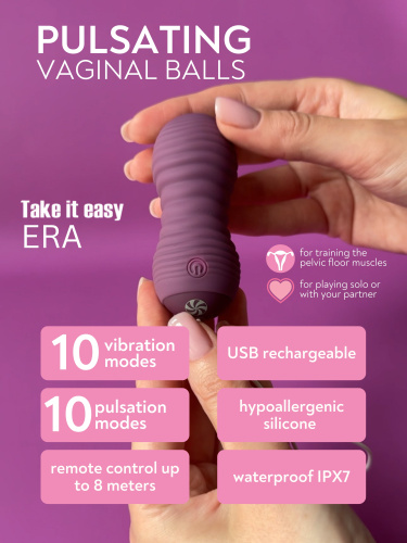 Pulsating  Vaginal Balls with remote control Take it Easy Era Purple 9021-05lola