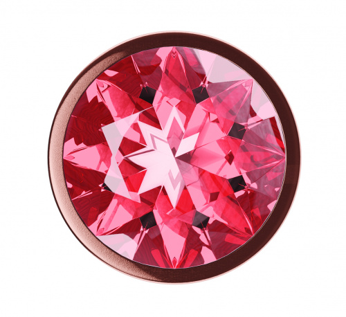 Rose Gold Anal Plug Diamond Ruby Shine L 4024-02lola