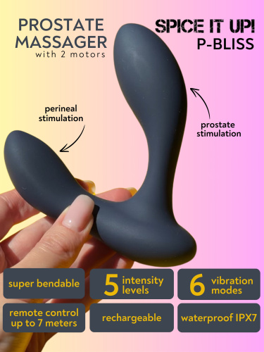 Prostate Massager with 2 motors Spice it Up P-Bliss 8022-03lola
