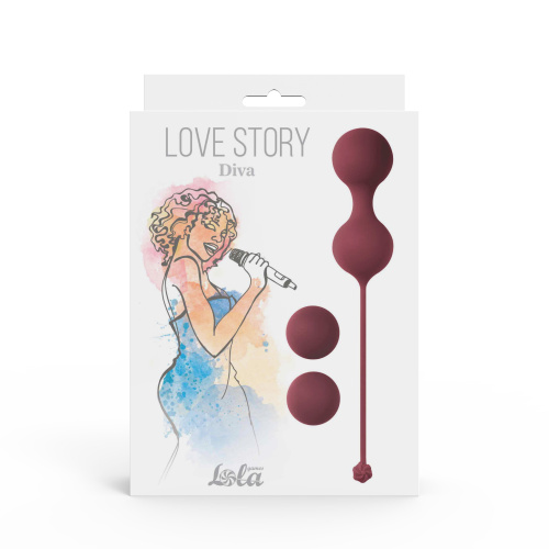 Vaginal Balls Set for Medium and Hard Level Love Story Diva Wine Red 3012-02lola