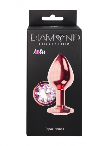 Rose Gold Anal Plug Diamond Moonstone Shine L 4021-02lola