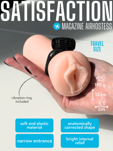 Masturbator with a vibrocockring  Satisfaction Magazine Airhostess 2102-08lola