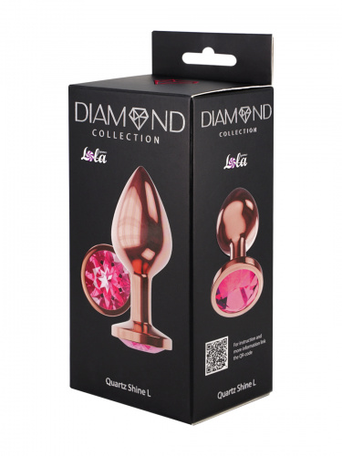 Rose Gold Anal Plug Diamond Quartz Shine L 4023-02lola