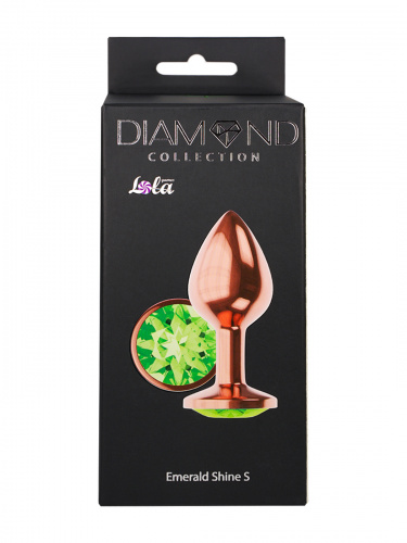 Rose Gold Anal Plug Diamond Emerald Shine S 4027-01lola