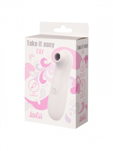 Rechargeable vacuum stimulator Take It Easy Fay White 9023-01lola