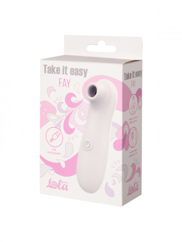 Rechargeable Clitoral Stimulator Take It Easy Fay White 9023-01lola