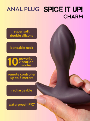 Double Silicone Vibrating Anal Plug Spice it Up Charm 8021-02lola