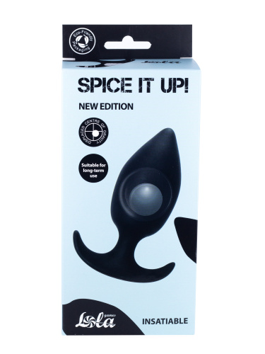 Anal plug with a misplaced centre of gravity Spice it up Insatiable Black 8011-01lola