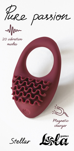 Rechargeable Vibro cockring Pure Passion Stellar Wine Red 1501-02lola