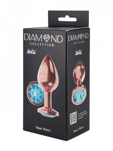 Rose Gold Anal Plug Diamond Topaz Shine L 4026-02lola