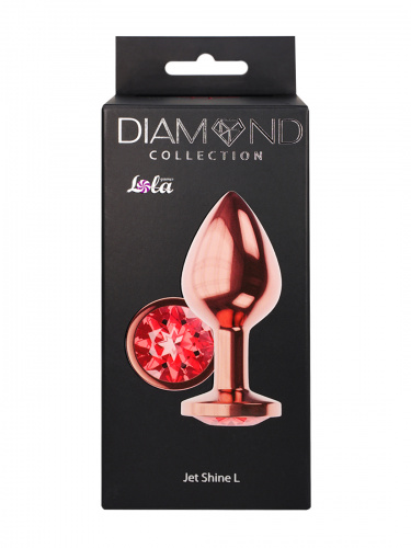 Rose Gold Anal Plug Diamond Ruby Shine L 4024-02lola