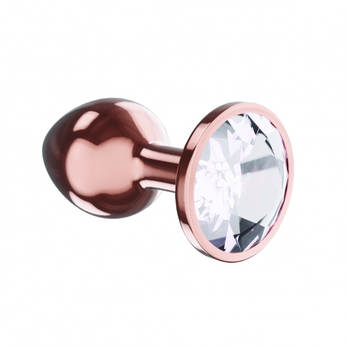 Rose Gold Anal Plug Diamond Moonstone Shine L 4021-02lola