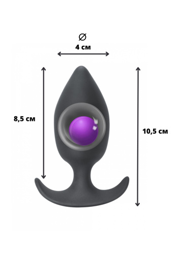 Anal plug with a misplaced centre of gravity Spice it up Insatiable Dark Grey 8011-02lola