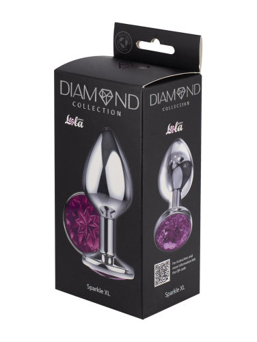 Enlarged Anal Plug Diamond Purple Sparkle XL 4028-01lola