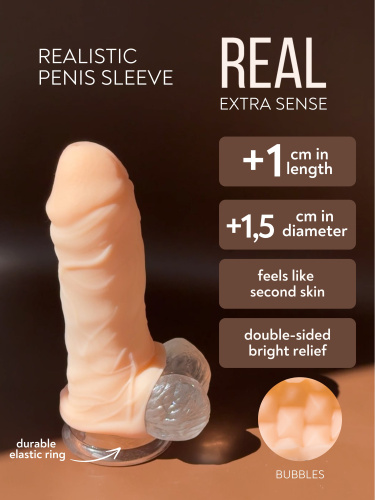 Penis sleeve Real Extra Sense Bubbles 7016-01lola