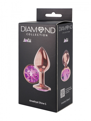 Rose Gold Anal Plug Diamond Amethyst Shine S 4025-01lola