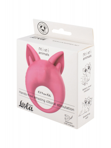 Rechargeable ring for clitoral stimulation MiMi Animals Kitten Kiki Pink 7200-01lola