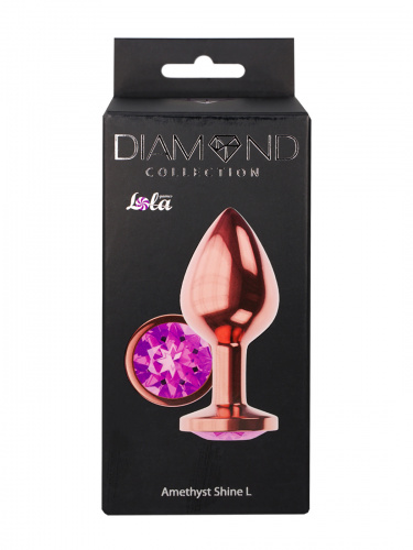 Rose Gold Anal Plug Diamond Amethyst Shine L 4025-02lola