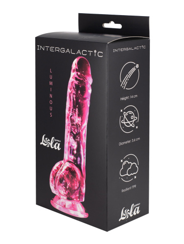 Transparent dildo Intergalactic Luminous Pink 7086-01lola